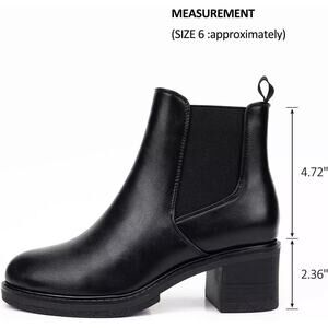 ACANER Chunky  Low  Heel Ankle Chelsea Slipon Faux Leather Combat Lug Platform 8